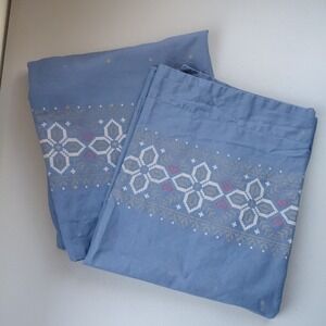 2 Vintage IKEA Pillow Shams ELLEN Swiss Cross Navy Blue KING Size European Charm